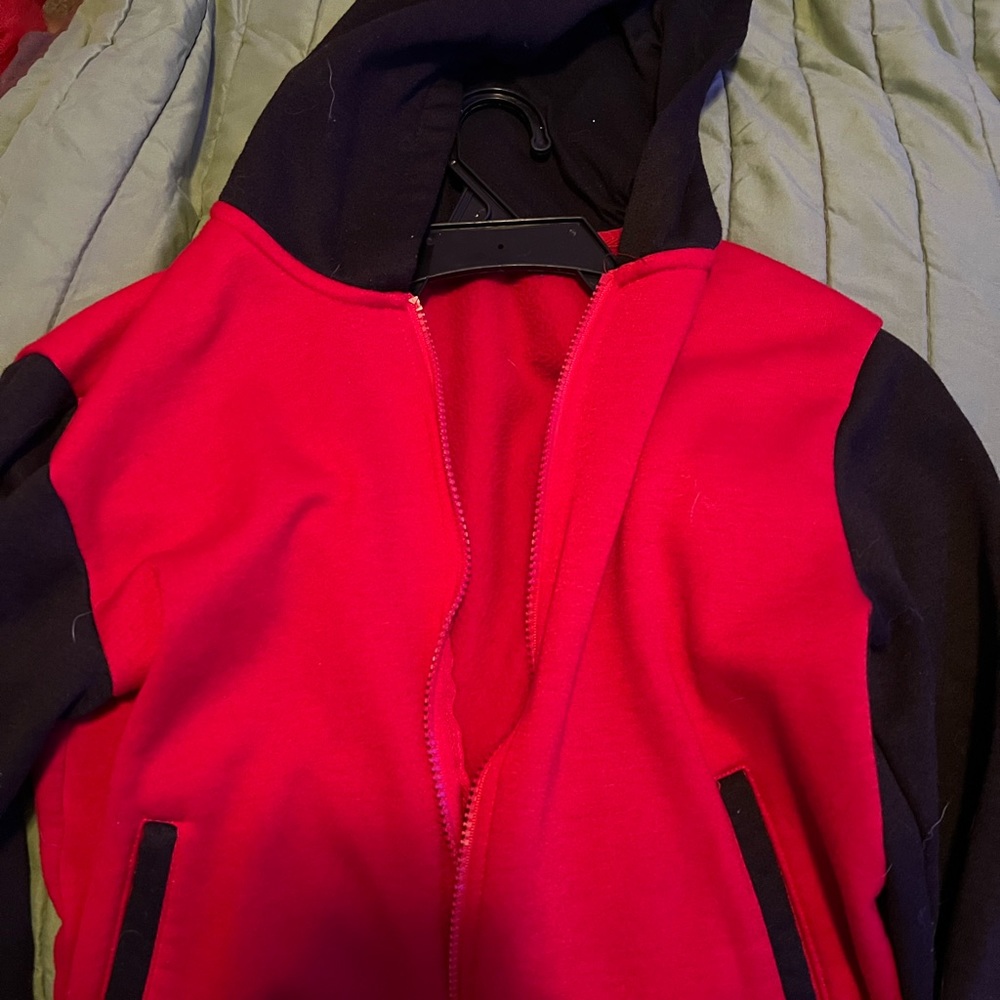 Kids Black and Red Zip Up Jacket